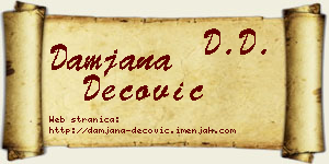 Damjana Dečović vizit kartica